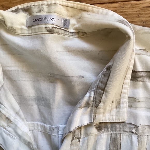 80s Aventura vintage khaki suit- skirt, blouse, short sleeve jacket 100% cot… - Picture 6 of 8